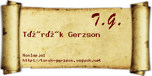 Török Gerzson névjegykártya