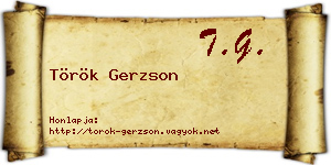 Török Gerzson névjegykártya